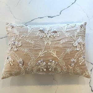Embroidered Linen Pillow